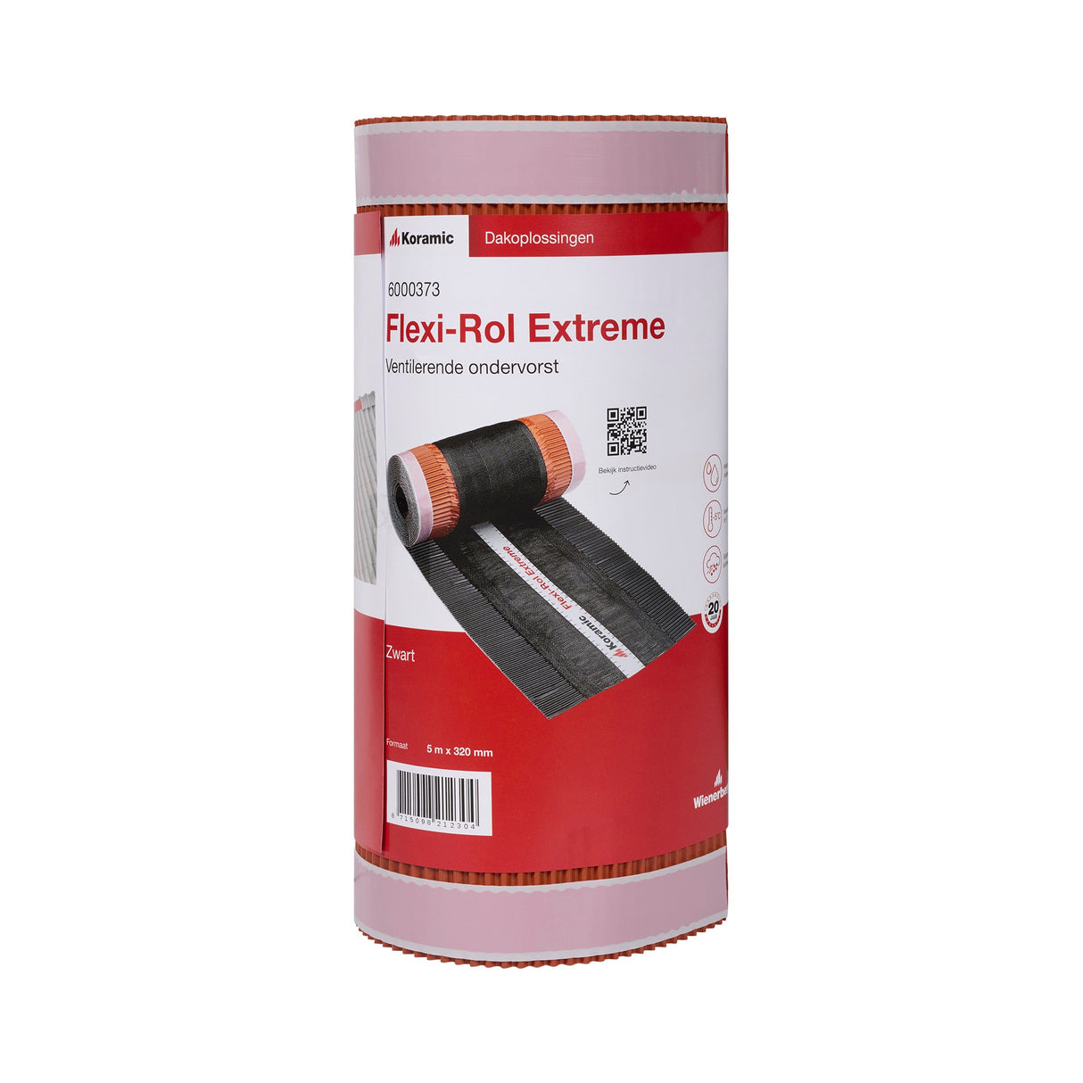 Flexi-Rol Extreme Zwart /320 mm breed 5 meter