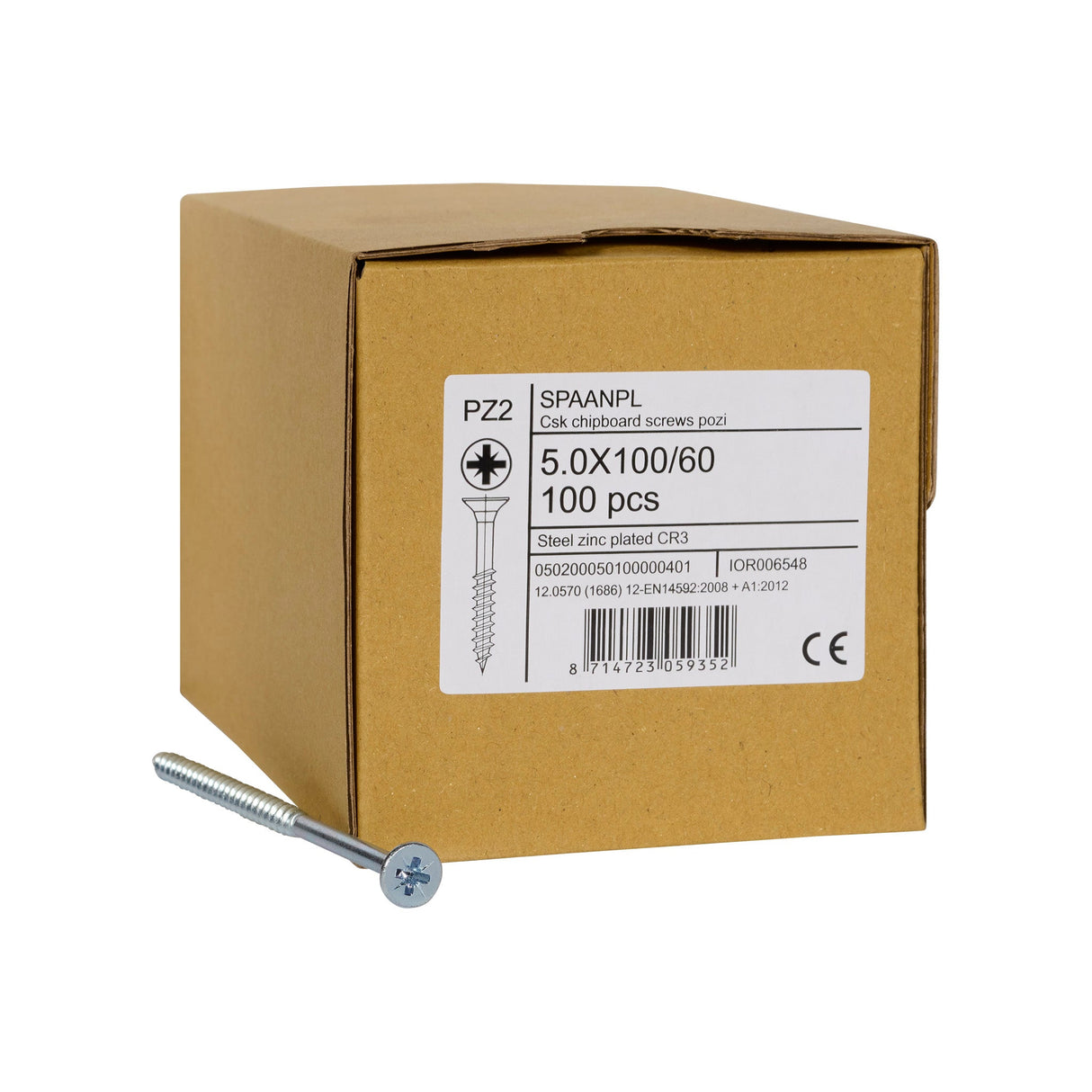 Spaanplaatschroef Verz 5X100 100st
