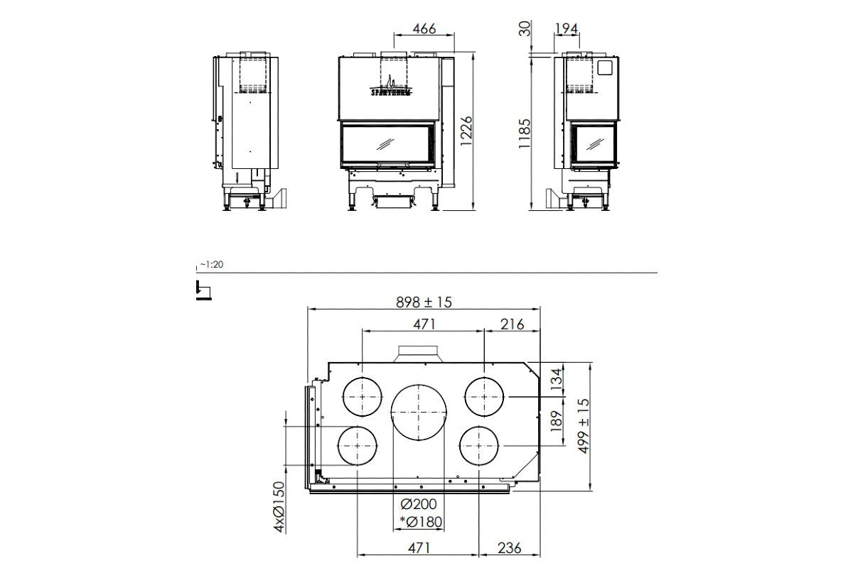 Spartherm Linear Corner 73x35x37 (vaste greep) - HAVÉ foto 5/5