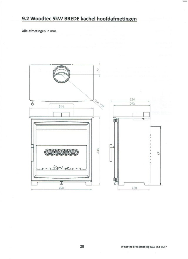 Charlton & Jenrick Fireline Woodtec 5 KW-W breed 514 mm - HAVÉ foto 1/4